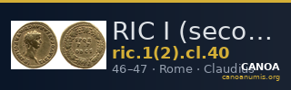 RIC I (second edition) Claudius 40 — CANOA