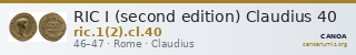 RIC I (second edition) Claudius 40 — CANOA
