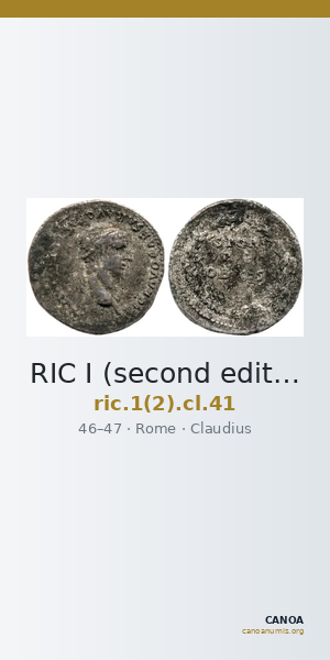 RIC I (second edition) Claudius 41 — CANOA