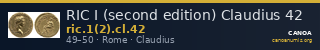 RIC I (second edition) Claudius 42 — CANOA