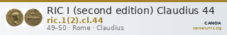 RIC I (second edition) Claudius 44 — CANOA