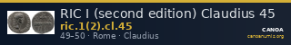 RIC I (second edition) Claudius 45 — CANOA