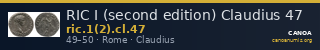 RIC I (second edition) Claudius 47 — CANOA