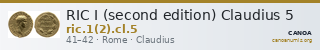RIC I (second edition) Claudius 5 — CANOA