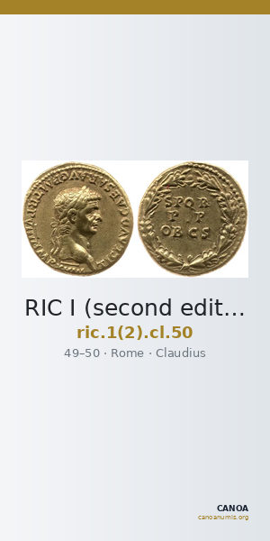 RIC I (second edition) Claudius 50 — CANOA