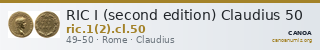 RIC I (second edition) Claudius 50 — CANOA