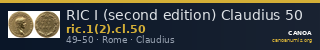 RIC I (second edition) Claudius 50 — CANOA
