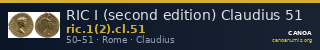 RIC I (second edition) Claudius 51 — CANOA