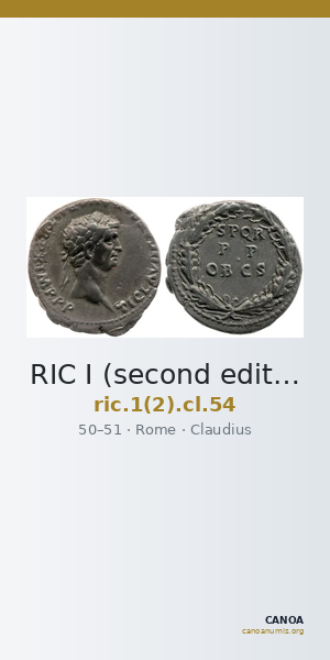 RIC I (second edition) Claudius 54 — CANOA