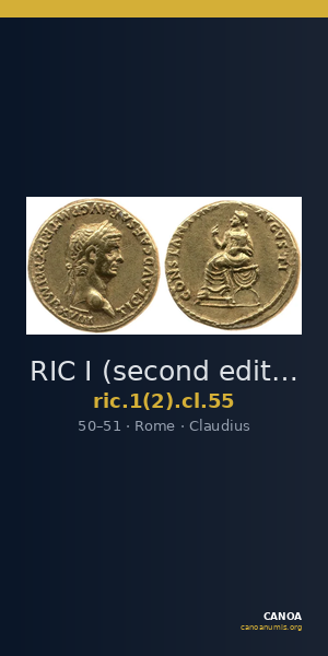 RIC I (second edition) Claudius 55 — CANOA