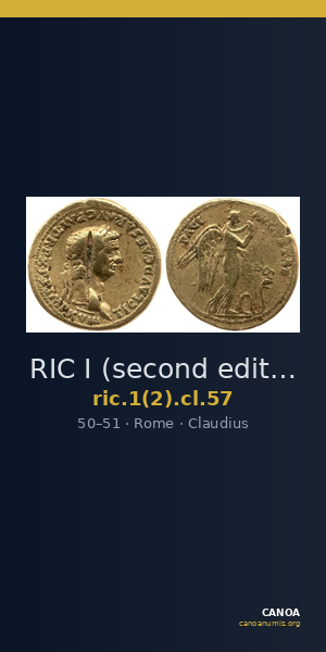 RIC I (second edition) Claudius 57 — CANOA