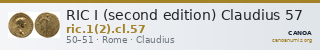 RIC I (second edition) Claudius 57 — CANOA