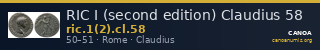 RIC I (second edition) Claudius 58 — CANOA