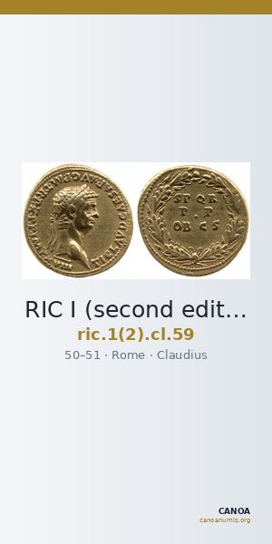 RIC I (second edition) Claudius 59 — CANOA