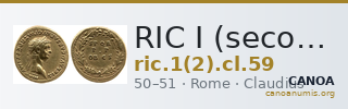 RIC I (second edition) Claudius 59 — CANOA