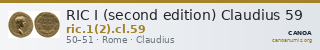 RIC I (second edition) Claudius 59 — CANOA