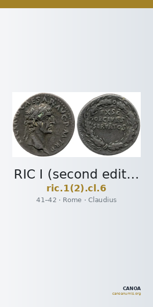 RIC I (second edition) Claudius 6 — CANOA