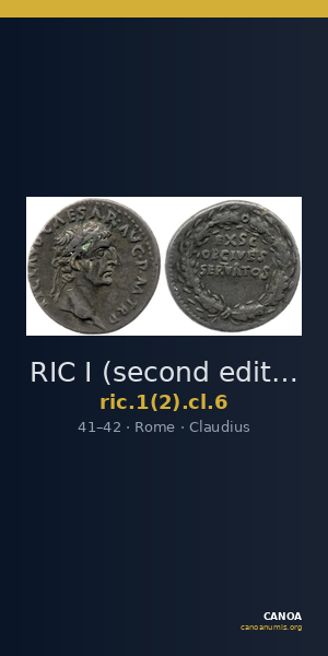 RIC I (second edition) Claudius 6 — CANOA