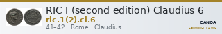 RIC I (second edition) Claudius 6 — CANOA
