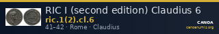 RIC I (second edition) Claudius 6 — CANOA