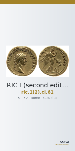 RIC I (second edition) Claudius 61 — CANOA