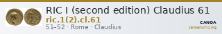 RIC I (second edition) Claudius 61 — CANOA