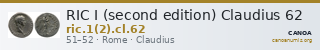 RIC I (second edition) Claudius 62 — CANOA