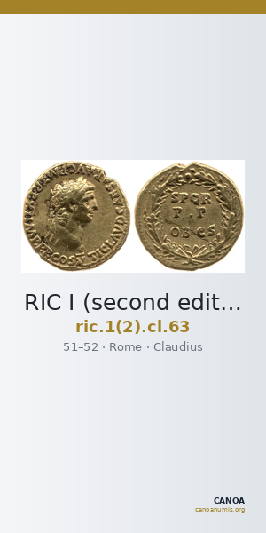 RIC I (second edition) Claudius 63 — CANOA