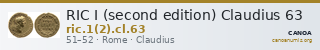 RIC I (second edition) Claudius 63 — CANOA