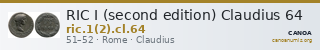 RIC I (second edition) Claudius 64 — CANOA