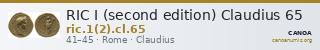 RIC I (second edition) Claudius 65 — CANOA