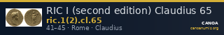 RIC I (second edition) Claudius 65 — CANOA