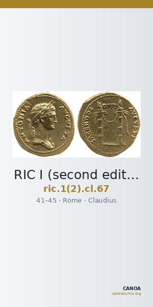 RIC I (second edition) Claudius 67 — CANOA