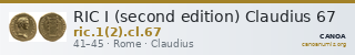 RIC I (second edition) Claudius 67 — CANOA