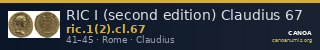 RIC I (second edition) Claudius 67 — CANOA