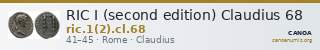 RIC I (second edition) Claudius 68 — CANOA