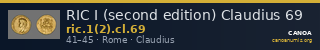 RIC I (second edition) Claudius 69 — CANOA
