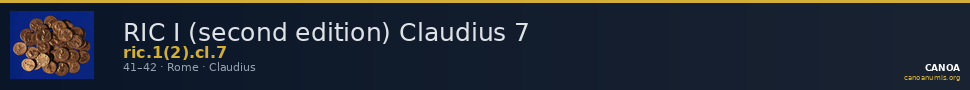 RIC I (second edition) Claudius 7 — CANOA