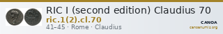 RIC I (second edition) Claudius 70 — CANOA