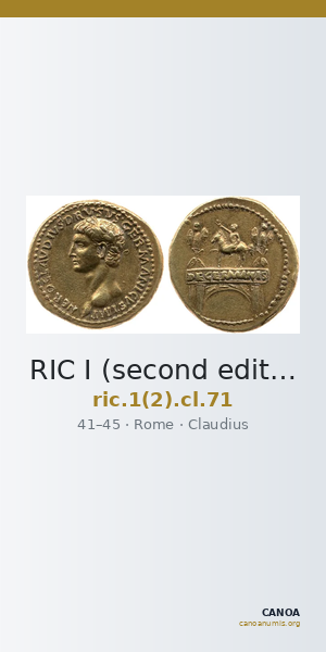 RIC I (second edition) Claudius 71 — CANOA