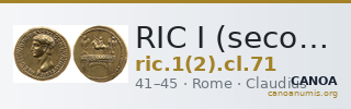 RIC I (second edition) Claudius 71 — CANOA