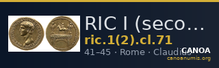 RIC I (second edition) Claudius 71 — CANOA