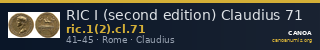 RIC I (second edition) Claudius 71 — CANOA