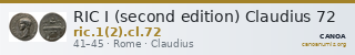 RIC I (second edition) Claudius 72 — CANOA