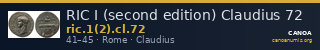 RIC I (second edition) Claudius 72 — CANOA