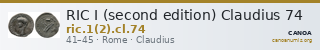 RIC I (second edition) Claudius 74 — CANOA
