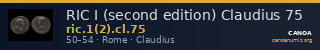 RIC I (second edition) Claudius 75 — CANOA