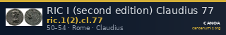 RIC I (second edition) Claudius 77 — CANOA