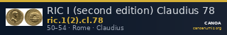 RIC I (second edition) Claudius 78 — CANOA