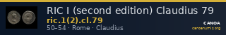 RIC I (second edition) Claudius 79 — CANOA